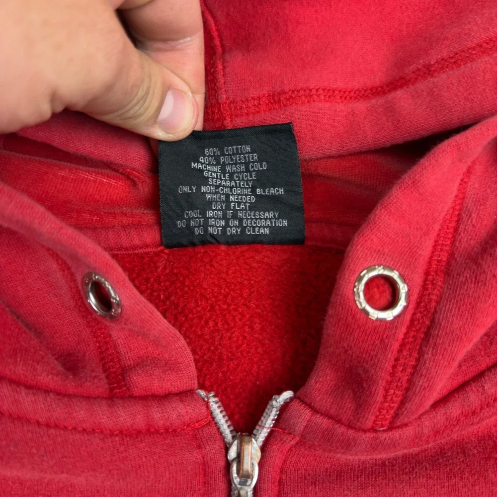 Southpole Classic Red Full Zip Hoodie Mens Large Y2K Streetwear Graphic Logo